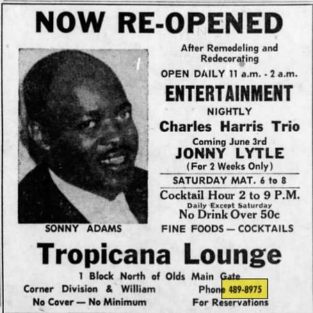 Tropicana Lounge - May 1963 Ad (newer photo)
